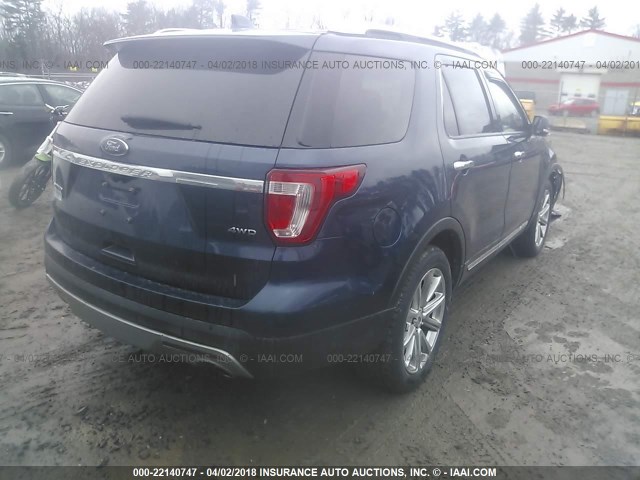 1FM5K8F81GGA71734 - 2016 FORD EXPLORER LIMITED 蓝色 照片 4