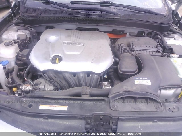 KMHEC4A41DA072701 - 2013 HYUNDAI SONATA HYBRID SILVER photo 10