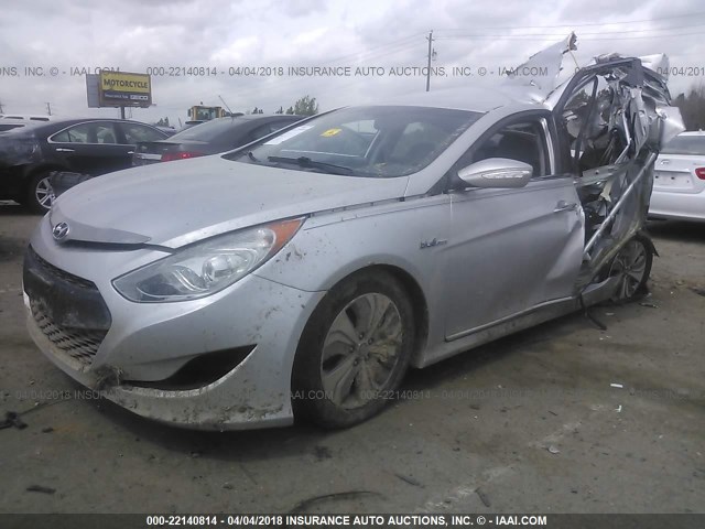 KMHEC4A41DA072701 - 2013 HYUNDAI SONATA HYBRID SILVER photo 2