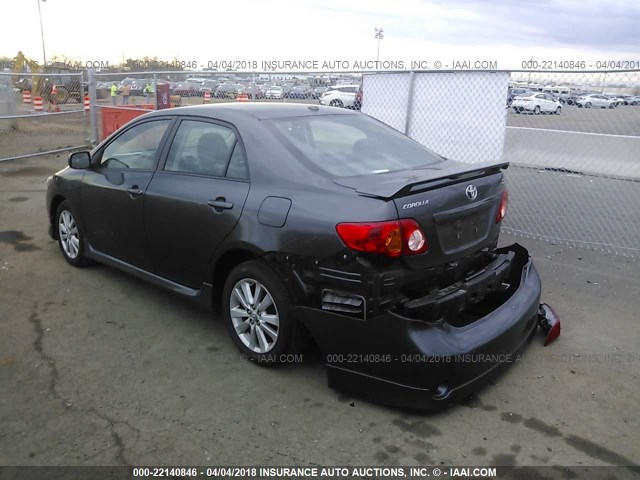 1NXBU4EE3AZ357719 - 2010 TOYOTA COROLLA S/LE/XLE GRAY photo 3