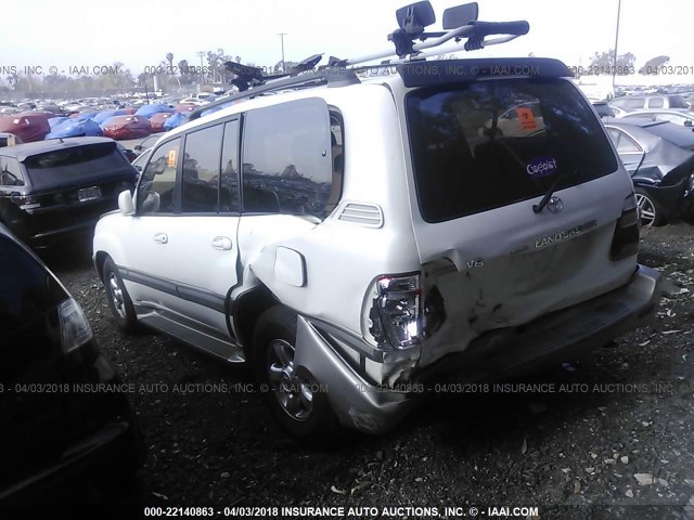 JTEHT05J722027341 - 2002 TOYOTA LAND CRUISER  WHITE photo 3