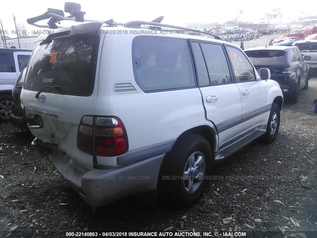 JTEHT05J722027341 - 2002 TOYOTA LAND CRUISER  WHITE photo 4