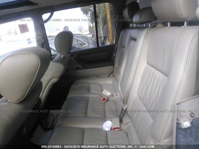 JTEHT05J722027341 - 2002 TOYOTA LAND CRUISER  WHITE photo 8