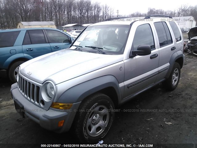 1J4GL48K75W703533 - 2005 JEEP LIBERTY SPORT 银色 照片 2