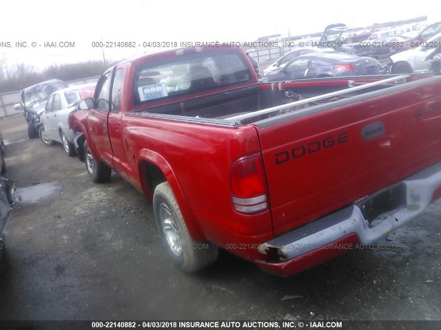 1B7GG22X51S295537 - 2001 DODGE DAKOTA RED photo 3