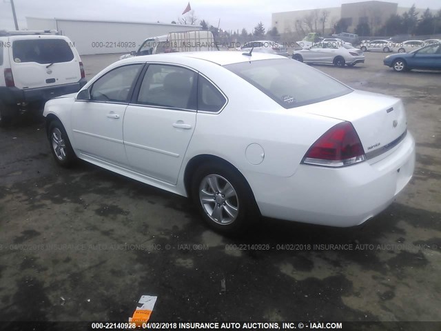 2G1WF5E31C1292610 - 2012 CHEVROLET IMPALA LS WHITE photo 3