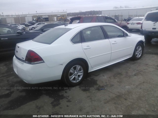 2G1WF5E31C1292610 - 2012 CHEVROLET IMPALA LS WHITE photo 4