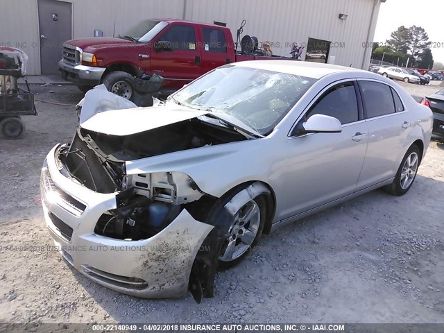 1G1ZD5EB0AF166710 - 2010 CHEVROLET MALIBU 2LT SILVER photo 2