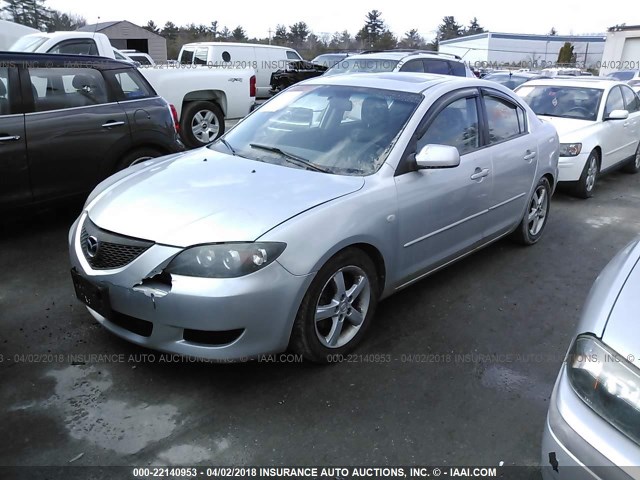 JM1BK12G861485090 - 2006 MAZDA 3 I SILVER photo 2