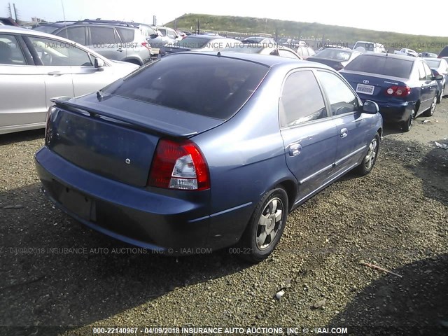 KNAFB161X35118555 - 2003 KIA SPECTRA GS/GSX BLUE photo 4