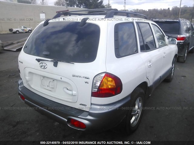 KM8SC73D62U334287 - 2002 HYUNDAI SANTA FE GLS/LX WHITE photo 4