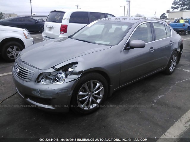 JNKBV61E88M225941 - 2008 INFINITI G35 GRAY photo 2