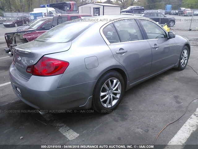 JNKBV61E88M225941 - 2008 INFINITI G35 GRAY photo 4