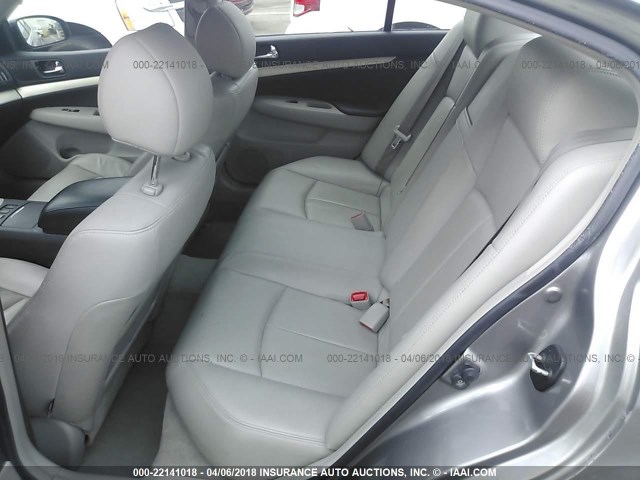 JNKBV61E88M225941 - 2008 INFINITI G35 GRAY photo 8