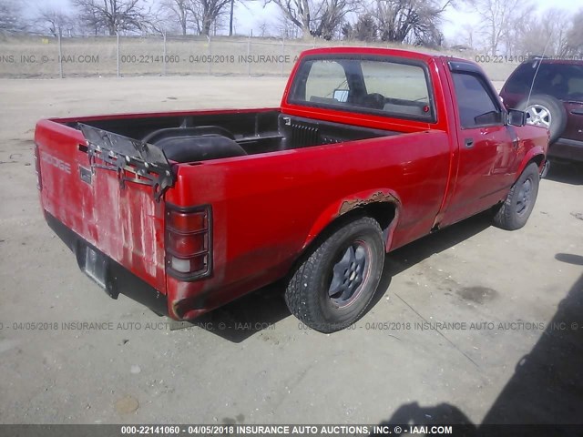 1B7FL26X1SW900407 - 1995 DODGE DAKOTA RED photo 4