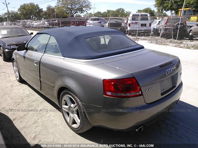 WAUAF48H57K026786 - 2007 AUDI A4 2.0T CABRIOLET BROWN photo 3