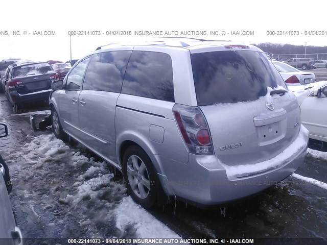 5N1BV28UX8N107306 - 2008 NISSAN QUEST S/SE/SL SILVER photo 3