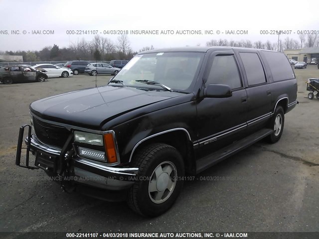 1GKFK16K0PJ728347 - 1993 GMC SUBURBAN K1500 BLACK photo 2