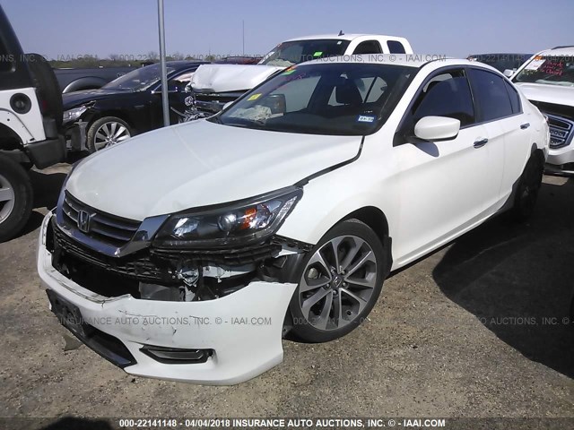 1HGCR2F52EA113811 - 2014 HONDA ACCORD SPORT WHITE photo 2