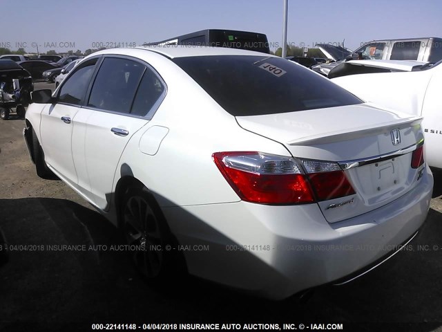 1HGCR2F52EA113811 - 2014 HONDA ACCORD SPORT WHITE photo 3