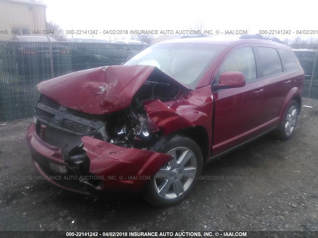 3D4GG57V79T506100 - 2009 DODGE JOURNEY SXT RED photo 2