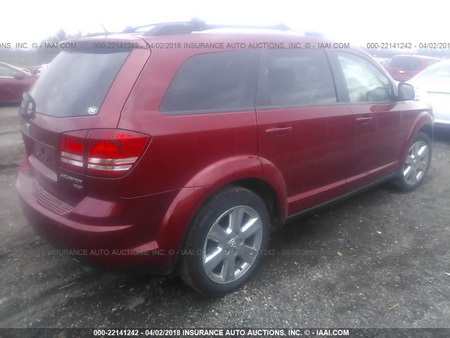 3D4GG57V79T506100 - 2009 DODGE JOURNEY SXT RED photo 4