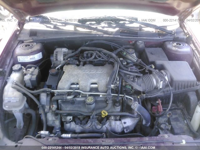 1G1ND52J516233327 - 2001 CHEVROLET MALIBU BURGUNDY photo 10