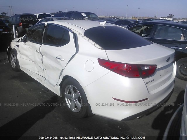 KNAGM4A7XF5652266 - 2015 KIA OPTIMA LX WHITE photo 3