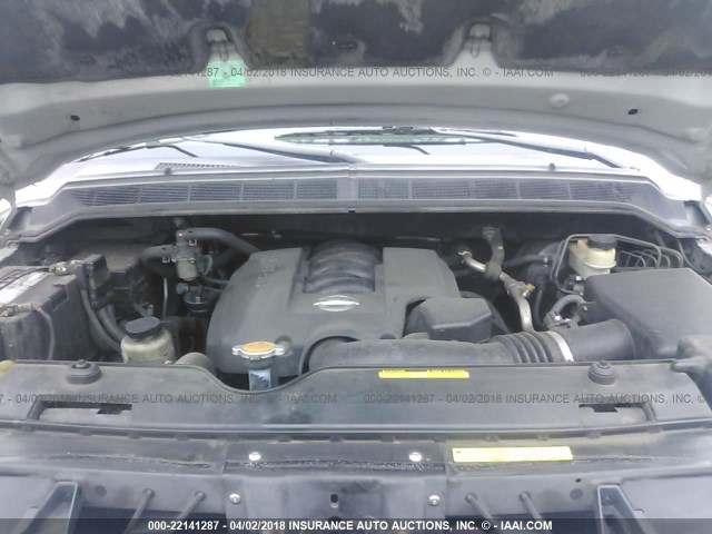 5N1AA08A14N735380 - 2004 NISSAN ARMADA SE/LE SILVER photo 10