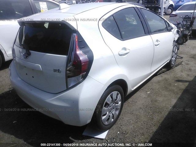 JTDKDTB39F1094405 - 2015 TOYOTA PRIUS C WHITE photo 4