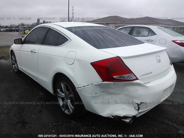 1HGCS2B82CA004668 - 2012 HONDA ACCORD EXL WHITE photo 3