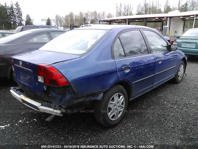 1HGES16334L003312 - 2004 HONDA CIVIC DX VP BLUE photo 4