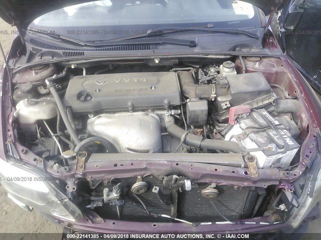 JTKDE177250010718 - 2005 TOYOTA SCION TC 勃艮第红 照片 10