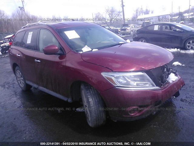 5N1AR2MM2DC609996 - 2013 NISSAN PATHFINDER S/SV/SL/PLATINUM RED photo 1