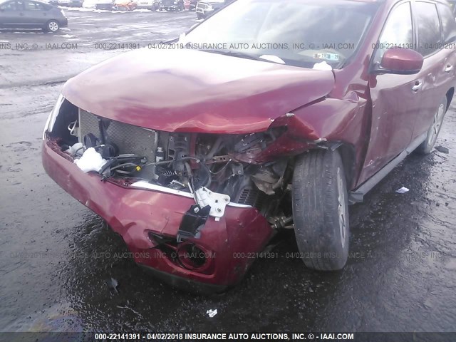 5N1AR2MM2DC609996 - 2013 NISSAN PATHFINDER S/SV/SL/PLATINUM 红色 照片 6