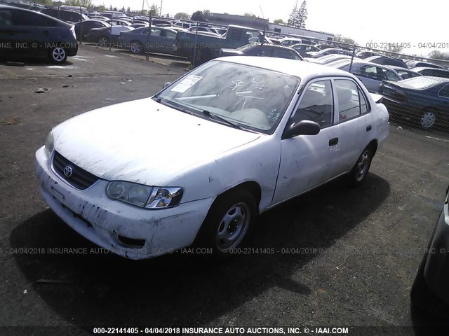 1NXBR12E51Z500612 - 2001 TOYOTA COROLLA CE/LE/S WHITE photo 2