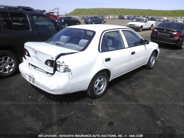 1NXBR12E51Z500612 - 2001 TOYOTA COROLLA CE/LE/S WHITE photo 4