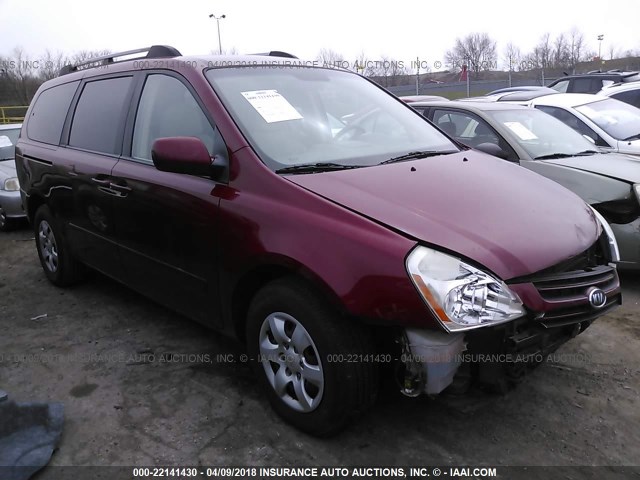 KNDMB233166058976 - 2006 KIA SEDONA EX/LX RED photo 1