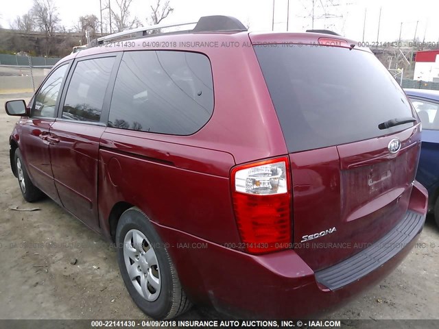 KNDMB233166058976 - 2006 KIA SEDONA EX/LX RED photo 3