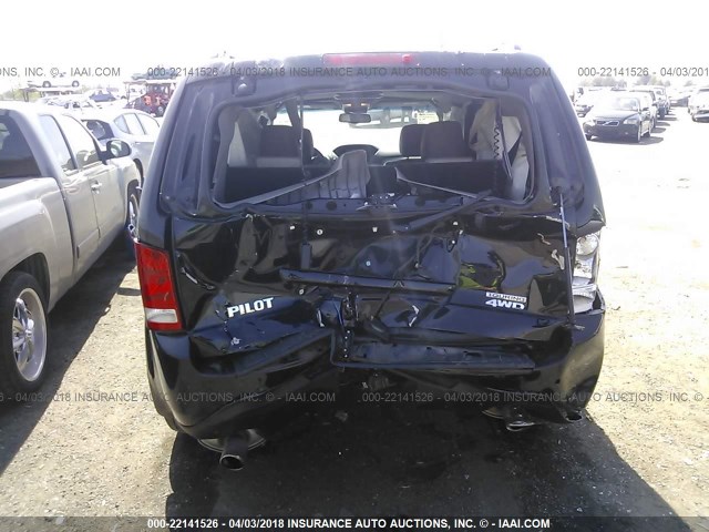 5FNYF4H98CB081296 - 2012 HONDA PILOT TOURING BLACK photo 6