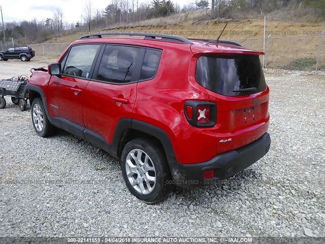 ZACCJBBT3GPD91355 - 2016 JEEP RENEGADE LATITUDE RED photo 3