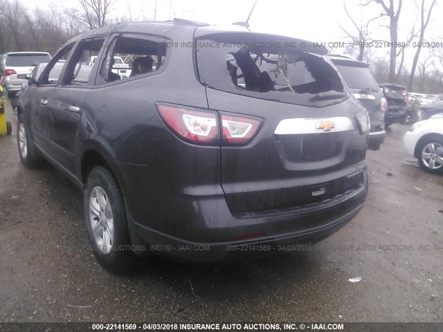 1GNKRFED7GJ232376 - 2016 CHEVROLET TRAVERSE LS GRAY photo 3