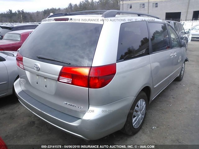 5TDZA23C24S021263 - 2004 TOYOTA SIENNA CE/LE GRAY photo 4