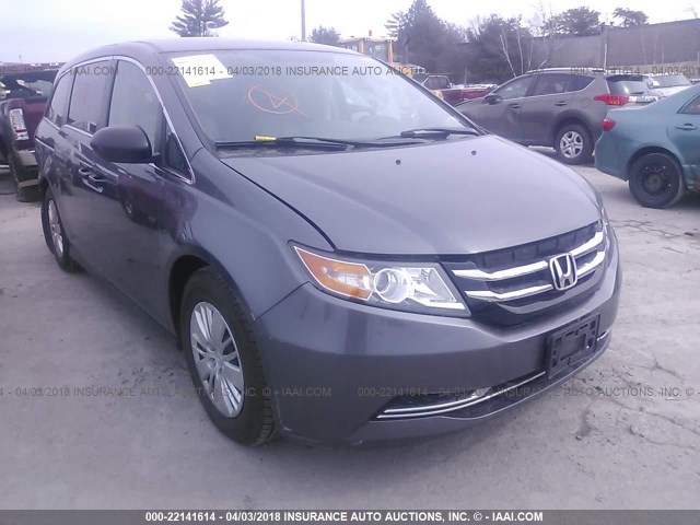 5FNRL5H23EB075088 - 2014 HONDA ODYSSEY LX GRAY photo 1