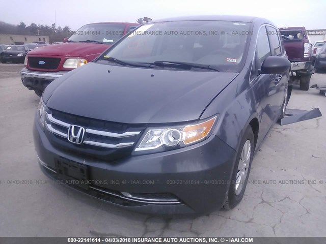 5FNRL5H23EB075088 - 2014 HONDA ODYSSEY LX GRAY photo 2