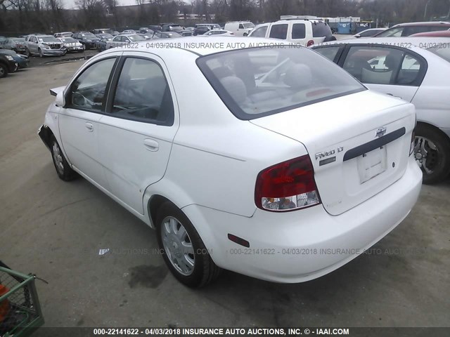 KL1TG52685B480816 - 2005 CHEVROLET AVEO LT WHITE photo 3