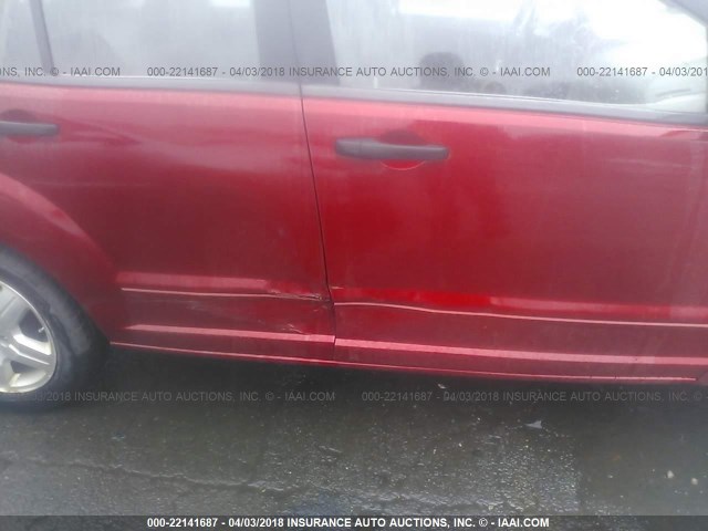 1B3HB48B77D513700 - 2007 DODGE CALIBER SXT RED photo 6