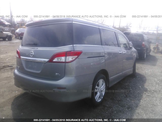 JN8AE2KP7D9071116 - 2013 NISSAN QUEST S/SV/SL/LE SILVER photo 4