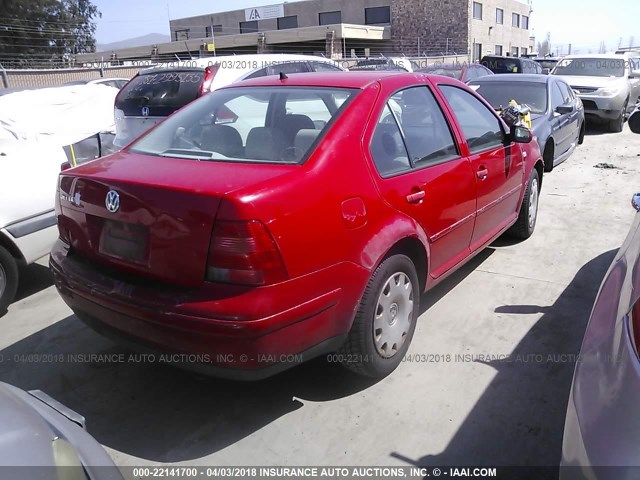 3VWRT29M61M030289 - 2001 VOLKSWAGEN JETTA GL RED photo 4