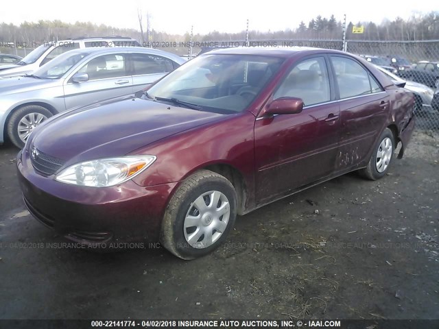 4T1BE32KX3U241468 - 2003 TOYOTA CAMRY LE/XLE/SE BURGUNDY photo 2